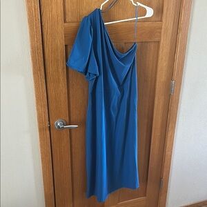 Who What Wear One Shoulder Blue Dress